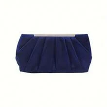 European And American Pleated Silk Polyester Dinner Bag, Simple And Generous Ladies Hand Bag, Large Capacity Ladies Bag