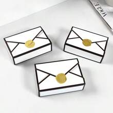 Set de 8/16/24 sellos de cera para sobres con diseño creativo en negro y blanco, con estampado dorado adecuado para cajas de regalo de boda, compromiso, fiestas de boda y uso en feriados