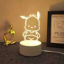 Lámpara de escritorio USB de acrílico 3D Sanrio - Serie Retro, Decoración de escritorio, Luz cálida interface USB, Luz nocturna cálida para habitación y dormitorio, Adecuado para hogar, vacaciones, cumpleaños, sin batería requerida - incluye cables
