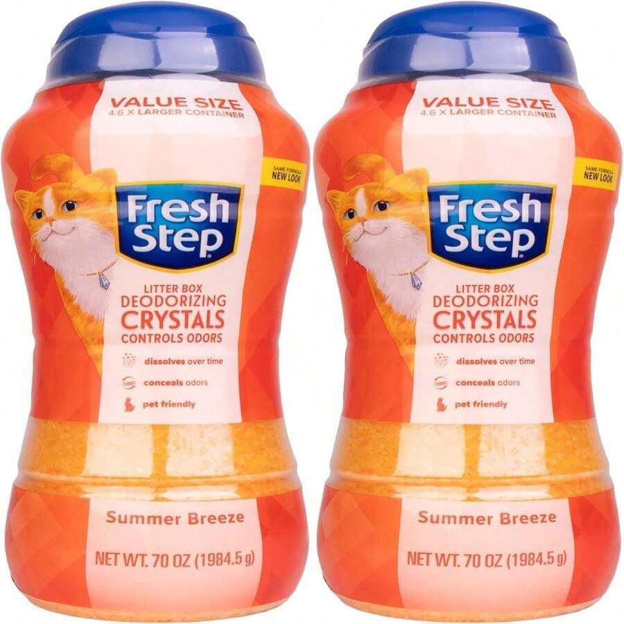 Fresh Step Cat Litter Crystals In Fresh Scent Cat Litter Box Deodorizer Combats Cat Odors And Neutralizes Smells To Keep Your Home Clean, 15 Ounces (Pack Of 3) - 70 Ounce (Pack Of 1) - View 1