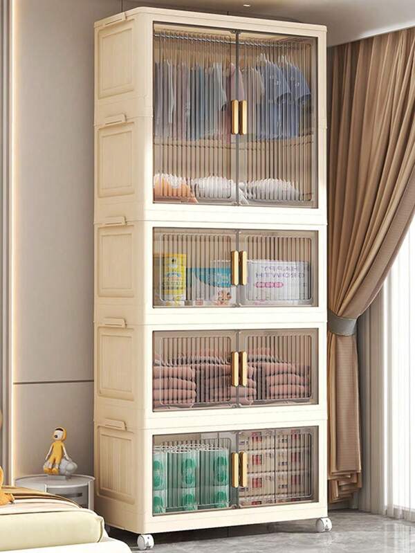 5/4/3/2/1-stufiger Babykleiderschrank ohne Installation, Aufbewahrungsschrank für Kinderzimmer, Kunststoff-Snackorganizer-Box, Kleider-Kommode für Kinderzimmer