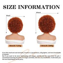 Afro Wig 14Inch And 8Inch Afro Wigs For Women 70s Afro Kinky Curly Wig Bouncy Huge Fluffy Puff Wigs Synthetic Hair For Cosplay Daily And Party - 酒紅色 - 查看 8