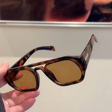 1 件男士复古双桥高品质奢华简约时尚眼镜（适合驾驶、旅行、休闲、户外、运动、日常使用） - 玳瑁框茶片 - 查看 3