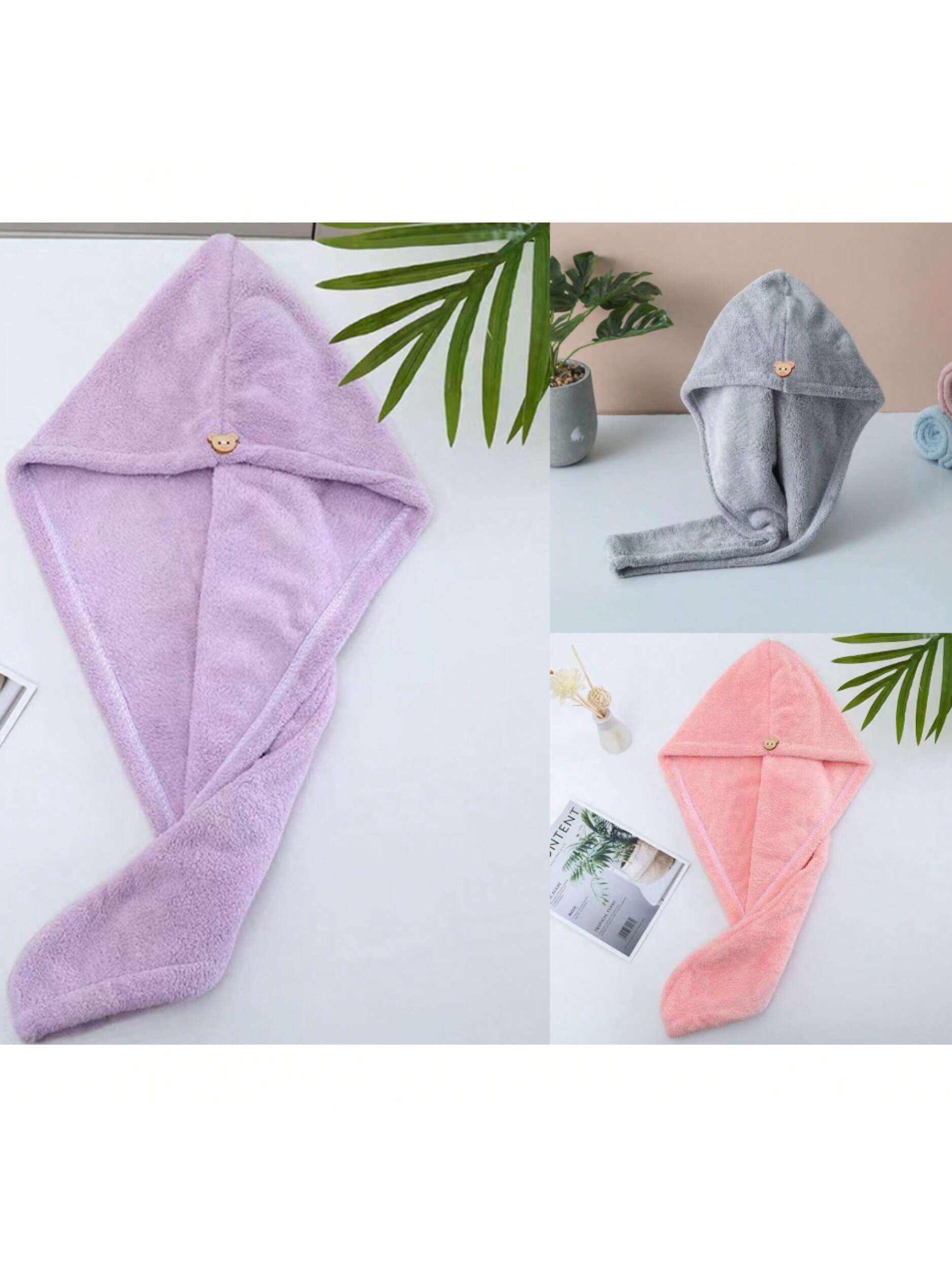 قبعة شعر جاف للنساء 2 قطعة، فوطة شعر جاف، ناعمة وم...