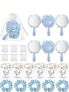 4 件/16 件/32 件/套玫瑰形手持化妆镜、玫瑰金缎面发带、花卉感谢图片、抽绳欧根纱袋、婚礼回礼套装、新娘送礼会伴娘礼物、婚礼纪念品套装、单身新娘过夜派对水疗派对用品、成人礼婚礼派对宾客纪念品、圣诞派对回礼 - 彩色 - 查看 7