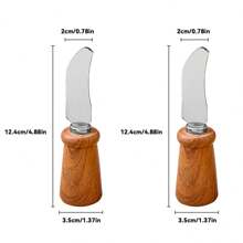 1/2 Stück vertikales Edelstahl Buttermesser mit Kunststoffgriff, multifunktionale mini Käse-Streichspatel, Käsemesser und -gabel, Brot, Toast, Marmelade Spatel, Backwerkzeug, geeignet für Küche und Restaurant Utensilien