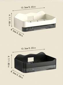 1pc Non-Perforated Soap Rack, Bathroom Storage Rack, Bathroom Tray