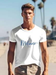 Milano Italy T-Shirt - 220g Cotton Tee For Men Women - Italian Pride Souvenir Shirt - Classic Fit, Lightweight Breathable - Perfect Gift For Travelers Italy Lovers - Available In Multiple Colors Sizes 0001 - White - View 1