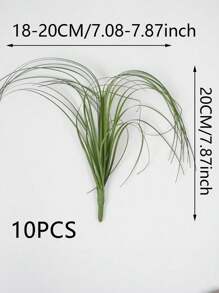10 PIEZAS de hierba de cebolla artificial verde, hierba de trigo resistente a los rayos UV, adecuado para jardín, oficina, ventana, porche, decoración del hogar