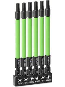 3.5 Long 1/4 Hex  Allen Wrench Drill Bits, SAE 5/32 Impact Driver Bit Set, Magnetic Tips Magnetic Screwdriver Bits Hex Drill Bit Set, S2 Steel - K. 6pcs 5/32" Hex Keys - View 3