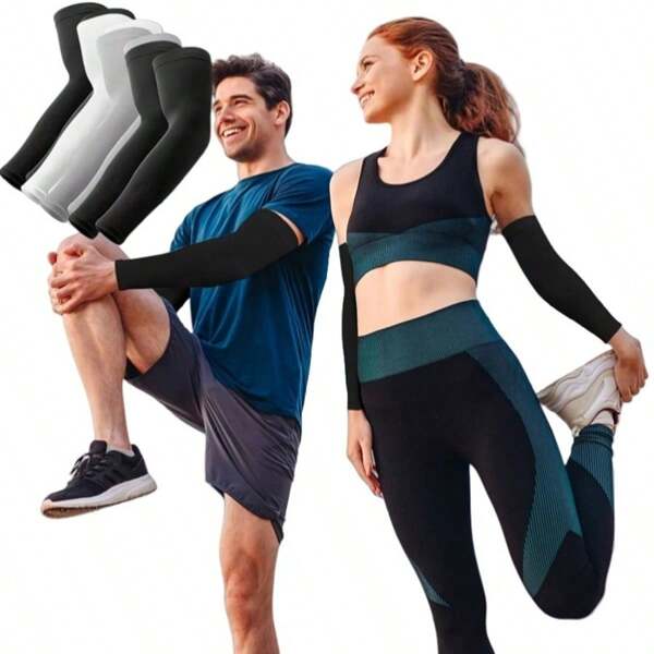 1 Pair/4 Pairs Solid Color Casual Sleeve Covers, Unisex Arm Sleeve For Tattoo Cover, Tennis, Driving, Travel, Work, Suitable For Spring And Summer Sleeves Cover Arms