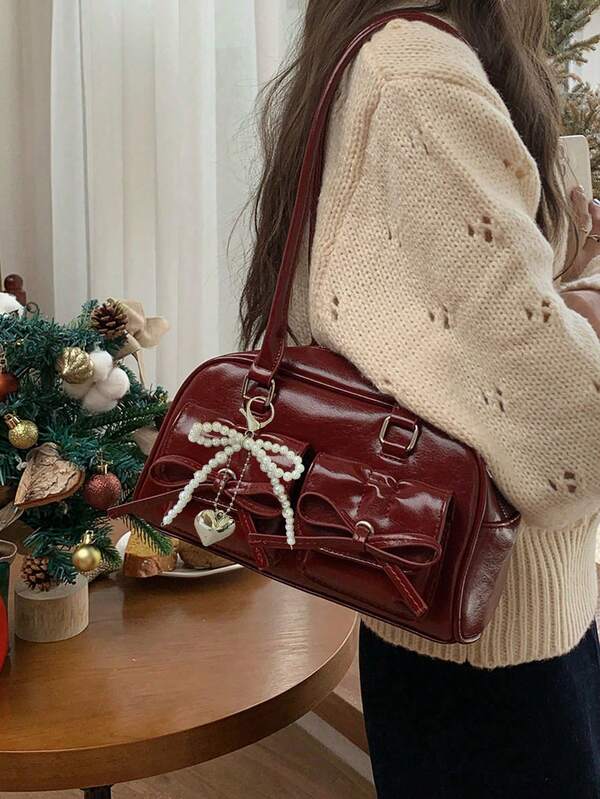 حقيبة يد كبيرة للنساء بتصميم موضة ربيع/صيف، سعة كبيرة للحمل اليومي مع جيوب متعددة، متعددة الاستخدامات لحفلات الموسيقى والحفلات والمناسبات (تشمل قلادة هدية)