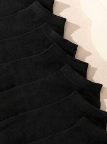 10 Pairs Solid Color Unisex Ankle Socks, Simple Casual Comfortable Versatile For Daily Wear