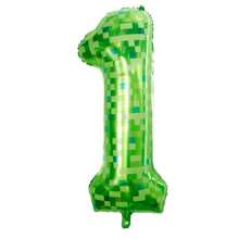 Mtrong Te 1 Stück 40 Zoll mosaik-grüner Zahl-Aluminiumfolie Ballon Geburtstag Hochzeit Spiel Tiere Wald Motiv Party Veranstaltung Dekoration Szenenanordnung