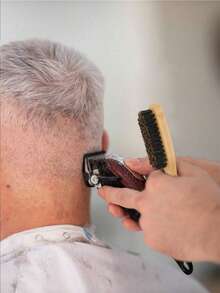 1 件天然竹胡须刷，适用于理发店、发型设计、胡须修饰、面部清洁、鞋子清洁、美发沙龙工具、美容旅行必备美发产品和配件、返校、旅行度假必备品、女士发饰