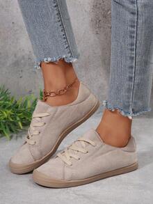 2025 Niche Casual Versatile Minimalist Fashion Comfortable Sneakers - Beige - View 4