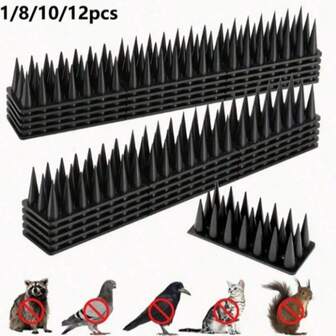 1/8/12/24pcs Upgraded Versions Of Bird Thorns, Bird Squirrels Raccoons Pigeons Cats Fox Animal Defense Thorns Fence Thorns For Outdoor Anti-Bird Thorns Outdoor To Prevent Birds From Approaching, Indoor And Outdoor Insect Traps, Outdoor Plants And Trees Flying Insects, Pest Control