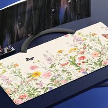 Floral Mouse Pad, Non-Slip Rubber Base And Comfortable Colorful Flowers Green Plants Pattern Cloth Mouse Mat, Cute Mouse Pad For Women, Big Mousepad For Computer, Laptop, Office, Home