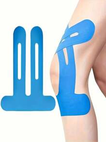 10 pezzi di nastro sportivo per ginocchia pre-tagliato, nastro sportivo ad alta elasticità, per recupero muscolare e stabilità articolare, aderenza salda, accessorio sportivo, adatto per corsa estiva, escursionismo, ciclismo, supporto per ginocchia e allenamento muscolare
