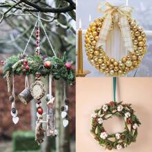 6/12pcs Wooden Wreath Frames, Handmade Wooden Craft Wreaths For DIY, Hanging Decorations For Weddings, Holidays, Home Wall Decor