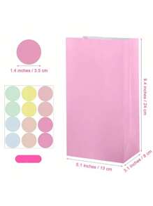 12/24 piezas Bolsas de papel para regalo con colores de macaron, bolsas de papel para dulces, snacks y manualidades para fiestas de cumpleaños, bodas, aniversarios con pegatinas