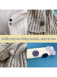 2 Stück minimalistische spiralförmige Schnalle Ringe - ohne Nähen lösbar zum Befestigen von Kragen und Manschetten, geeignet für Pullover Knöpfe - modische dekorative Knopfaccessoires, nagel- und nahtfreie Dekoration, abnehmbar für rutschfesten Kragen, hochgerollte Ärmel zum Fixieren von Röcken, Taille und Hosenbeinen, verkürzt und fixiert