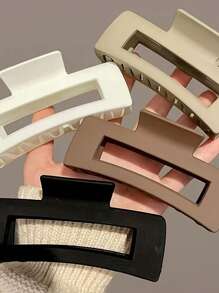 4 Pezzi Fermagli per Capelli da Donna - Fermagli Quadrati Grandi, Presa Antiscivolo per Capelli Spessi/Sottili, 4 Colori Solidi, Accessori per Capelli Estivi Semplici e Versatili Fermagli per Capelli, Pinze per Capelli, Fermagli per Capelli, molletta per Capelli, molletta a Cravatta per Capelli, Adatti per Vacanze e Outfit Invernali da Donna