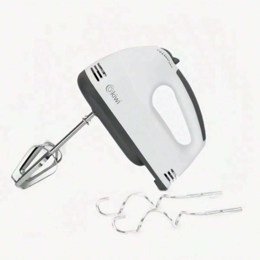 STARLEY-Kiwi 200-W-Handmixer – Elektrischer Mixer mit 7 Geschwindigkeiten, verchromten Rührbesen und Knethaken, Aufsätzen aus Edelstahl, ideal zum Schlagen von Eiern, Mischen von Speisen und zum Backen von hausgemachten Speisen - EU C-Typ Stecker (220-240V) - Übersicht 1