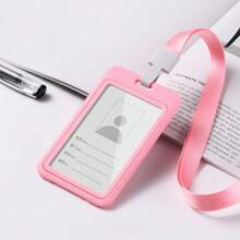 1pc/5pcs/10pcs/50pcs Ins Style Thick Vertical & Horizontal Card Holder, 11 Colors Lanyard ID Badge Holder, Suitable For Office, School, Mall, Work Etc. School Supplies,Back To School