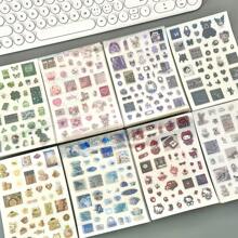 16/8pcs/Pack Sticker Pack, Happy Imagination Series With Ins Style Small Animal, Food, Beverage And Dessert Themes, Made Of Waterproof PET Material, Easy To Cut And Paste, Decoration For Notebook, Photo Frame, Phone Case, Cup, Trash, Magazine, Stationery Box, DIY Personalization, Back To School