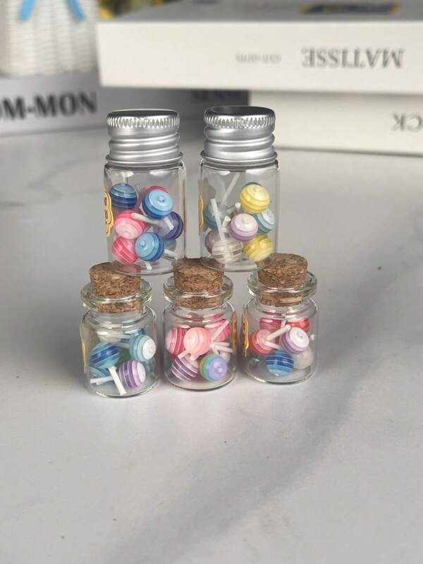 Dollhouse Mini Canned Lollipops, Realistic Colorful Candies, Miniature Food Kitchen Model, DIY Room Decor And Photography Props