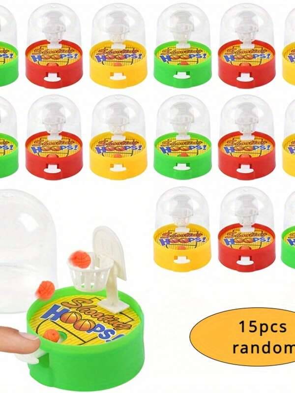 15 Stück Mini Desktop Finger Basketball Wurfspielzeug - Zufällige Farbe, Kunststoff, Spaß interaktives Party Spiel, geeignet für Teenager Geburtstage, Sportthemen Partys, Piñata Füllungen, Klassenzimmer Zubehör, ideal für Winter, Neujahr