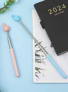 1pc Retractable Pointer For Classroom Telescopic Teachers Pointer Extendable Hand Pointer Finger Pointer Stick Mini Retractable Classroom Pointer For School Kindergarten, White/Blue/Pink, Perfect For Christmas Gifts