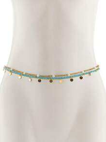 Diese mehrlagige, feine Taillenkette mit Reisperlen für Damen verfügt über ein einzigartiges Design, ist exquisit und modisch, süß und cool, vielseitig und hat einen sexy und hochwertigen Strandstil. Es eignet sich für Accessoires wie Reisen, Urlaub, leichte Partys und Strandurlaube