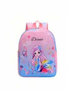 Customized Backpack, Print Your Name Or Holiday Greetings. Create Your Own Exclusive Backpack. Fashionable And Cute, Versatile Mermaid And Unicorn Prints, Multi-Pocket Design, Lightweight And Easy To Carry, Suitable For Teenagers In Daily Life, Travel, Shopping, Dancing, Sports And Outdoor Activities. - Multicolor - View 5