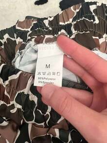 Viral Womens Duck Camo Shorts Comfort Womenswear Bottom  All Over Print  Letter  Textured Pattern    Casual  Boho    Stage & Concert - GREEN-cAMO - View 3