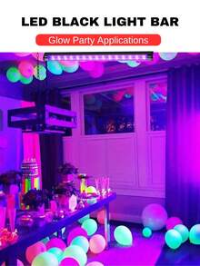 aiinnew 2 件 1 英尺/30 厘米 LED 黑光条 Luz Ultravioleta，磁性安装 10W USB 供电 UV 反应壁灯 Schwarzlicht Lampe 用于荧光派对挂毯海报人体彩绘发光派对 Schwarzlicht 派对 UV 灯带用于橱柜