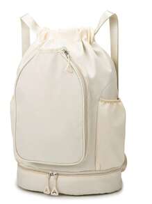 1 pieza Mochila deportiva con separación de húmedo y seco, cierre de cordón, material de nailon, adecuada para natación, playa, vacaciones de verano, puede contener baloncesto, raqueta de bádminton, etc.
