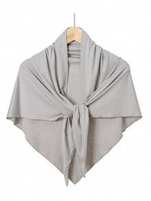 1pc Women Triangle Slip-Resistant Sweat-Absorbent Hijab Headscarf, Islamic Solid Color Casual Inner Lining Cap - Upgraded Triangular Jersey Headscarf - View 8
