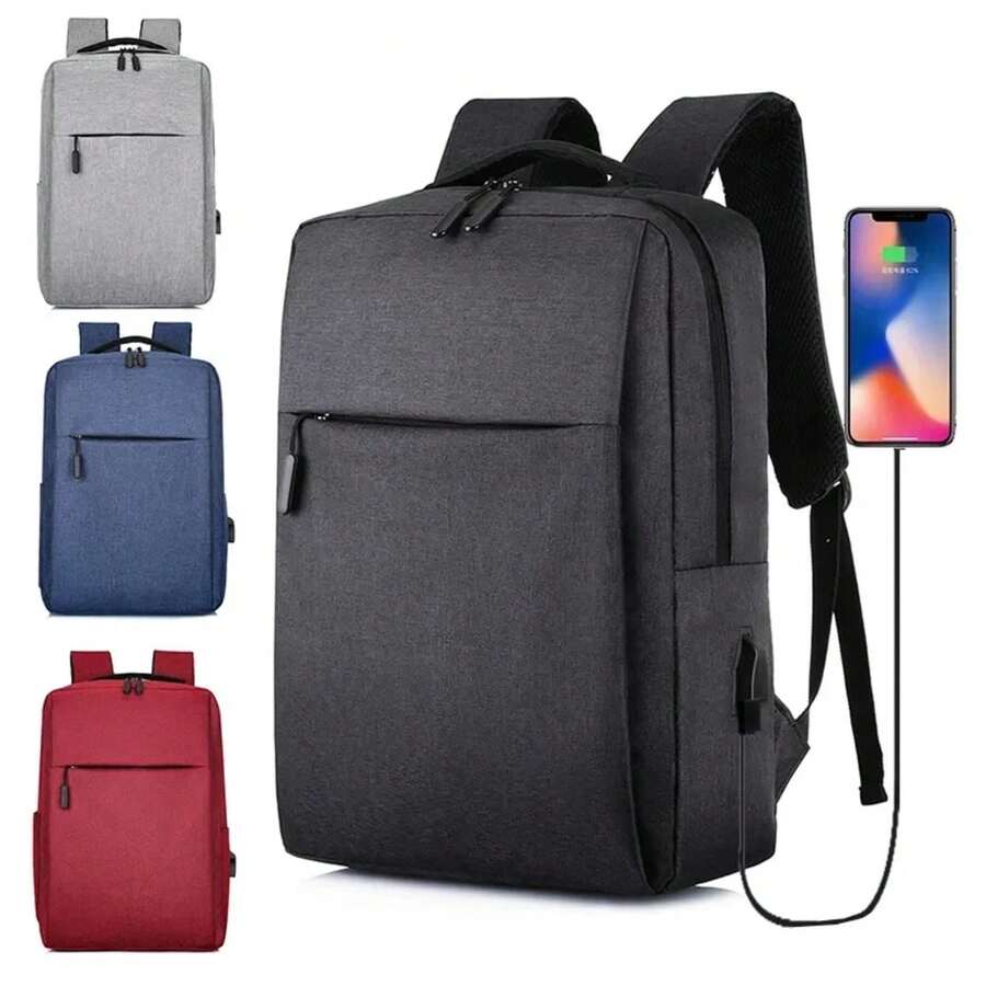 2024 New Versatile Business Bag, USB Rechargeable School Bag, Waterproof Laptop Backpack - 黑色 - 查看 1