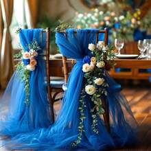 1pc Elegant Navy Blue Sheer Voile Curtain - Wrinkle-Free Transparent Fabric, Suitable For Wedding Arch, Ceremony Backdrop, Reception Decor, Etc. - Multipurpose Polyester Table Runner, Ideal For Parties, Outdoor Events And Holidays, Especially For Christmas & Birthday Parties