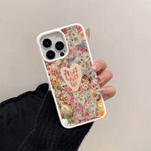 The Latest Aesthetic Transparent Macaron Magnetic Phone Case In 2025, Featuring A Flower Heart Jesus Pattern. Made Of Acrylic, It Is Shockproof And Drop-Resistant. It Is Applicable To Mobile Phones 16 15 14 13 12 11 Pro Max Plus And Can Be Given To Family Members/Friends/Best Friends - 白色 - 查看 3