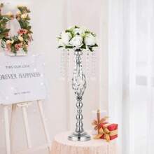 2PcsGold Centerpieces Table Tall Crystal Flowers Stand Wedding Road Lead Flower Holders Crystal Chandelier Metal For Reception Tables Supplies