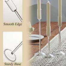 4-Piece Clear Glass Taper Candle Holders - Elegant Table Centerpiece For Weddings, Parties & Events | Ideal Christmas Holiday Gift