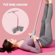 Multifunctional Pedal Resistance Rope, 6 Tube Tension Rope Pull Up Pilate Equipment Yoga Tension Rope Leg Trainer Workout Full-Body Fitness(Pink)