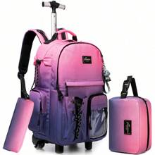 3 pezzi set di bagaglio a mano con zaino con ruote, zaino porta PC per scuola e trolley da viaggio, disponibile in più colori