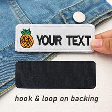 Customize A Personalized Kitten, Pencil, And Pineapple Embroidery Name Patch With Hook Backing,Suit For Bag Cap Clothing - Multicolor 2 - View 6