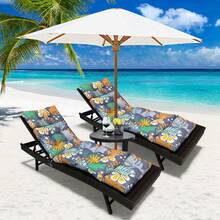 Outdoor Folding Lounger Chair Cushion Recliner Rocking Chair Sofa Mat Chair Cushion For Yard Patio Beach Pool Deck For Outdoor Folding Chaise Lounge Chair Cushion For Beach Sunbathing Patio - 彩色 - 查看 3