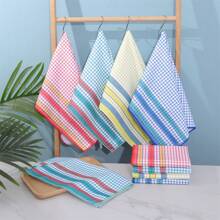 4 piezas de tela, 4 colores de toallas de cocina, paños de cocina a cuadros de colores, toallas de cocina a rayas y a cuadros, cuadros azules, cuadros rojos, cocina y comedor, suministros de cocina