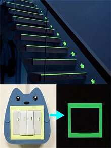 1pc 1.97*196.85inch Glow-In-The-Dark Adhesive Tape, Fireproof Warning Tape For Home Use, Stage Green Fluorescent Anti-Collision Tape, Green Light Adhesive Sticker